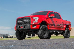 LED Light Bar - Rough Country - 30 Inch Curved Dual Row with Cool White DRL - Black